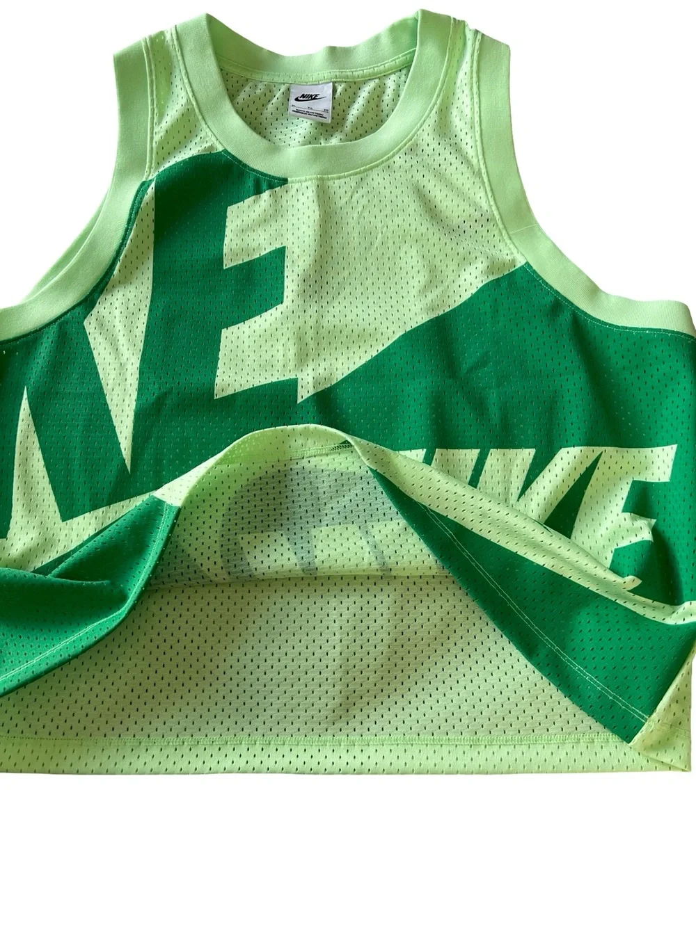 Nike Air women’s Mesh Cropped Tank Top Vapor Green size XL athletic FN2256-376
